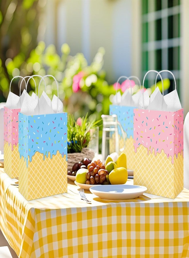 ReliThick 30 Pcs Ice Cream Gift Bags with Handles Ice Cream Paper Goodie Bags Summer Party Favors for Birthday Baby Shower Party Decor Supplies - Image 5